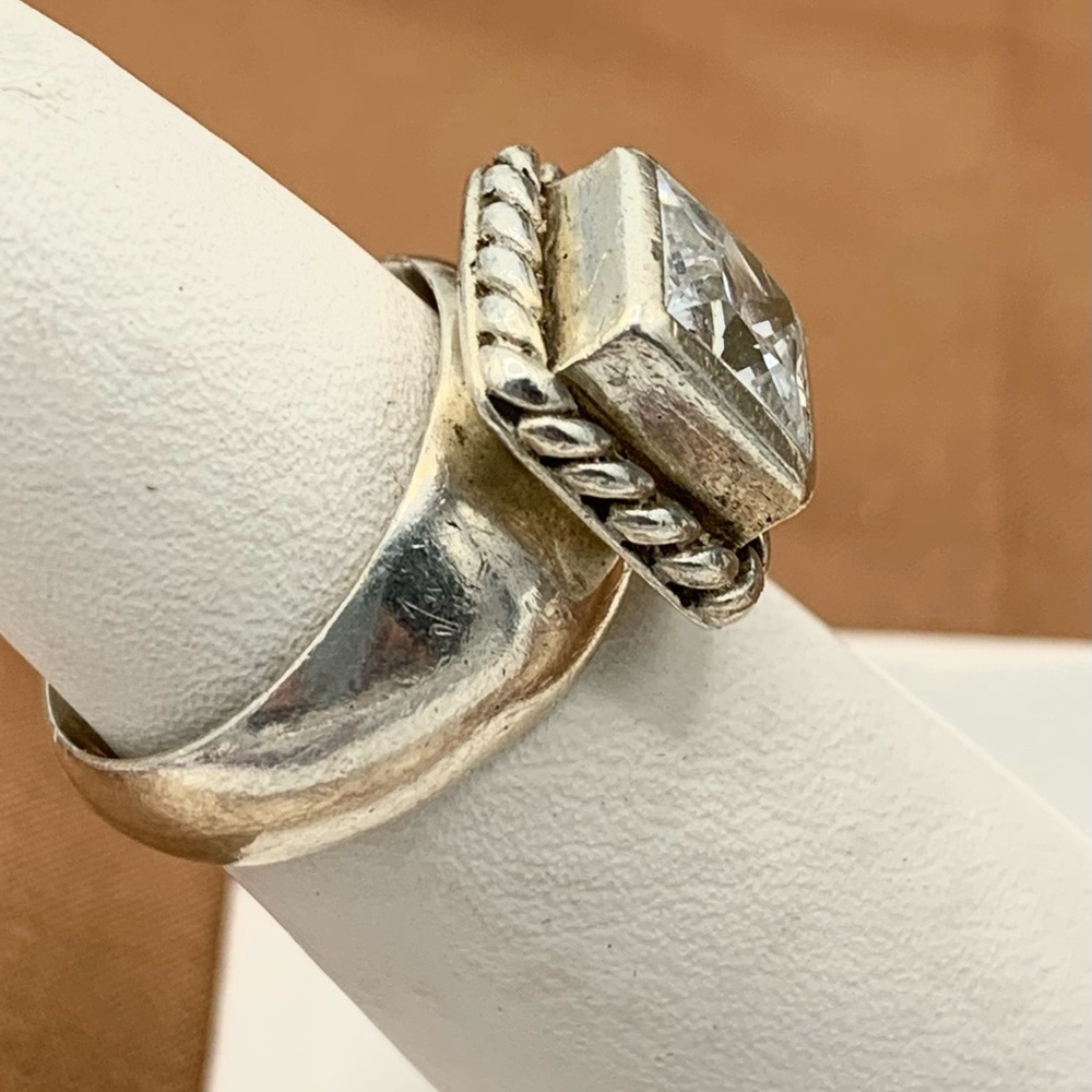 Silpada Silver Square-Cut Crystal Ring - image 1